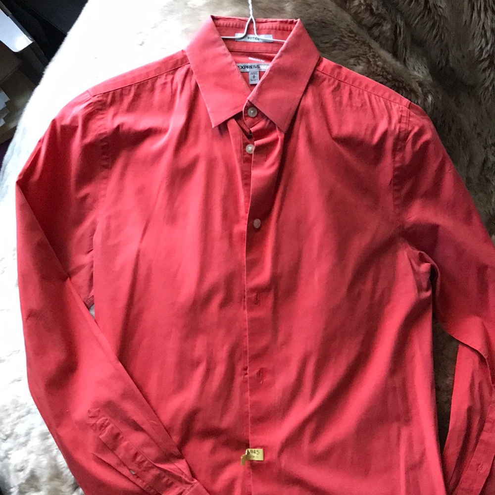 Fitted 1MX Dress Shirt Orange